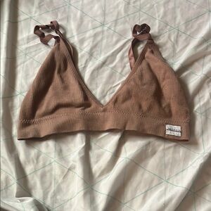 Women's Ribbed Bralette in Brown